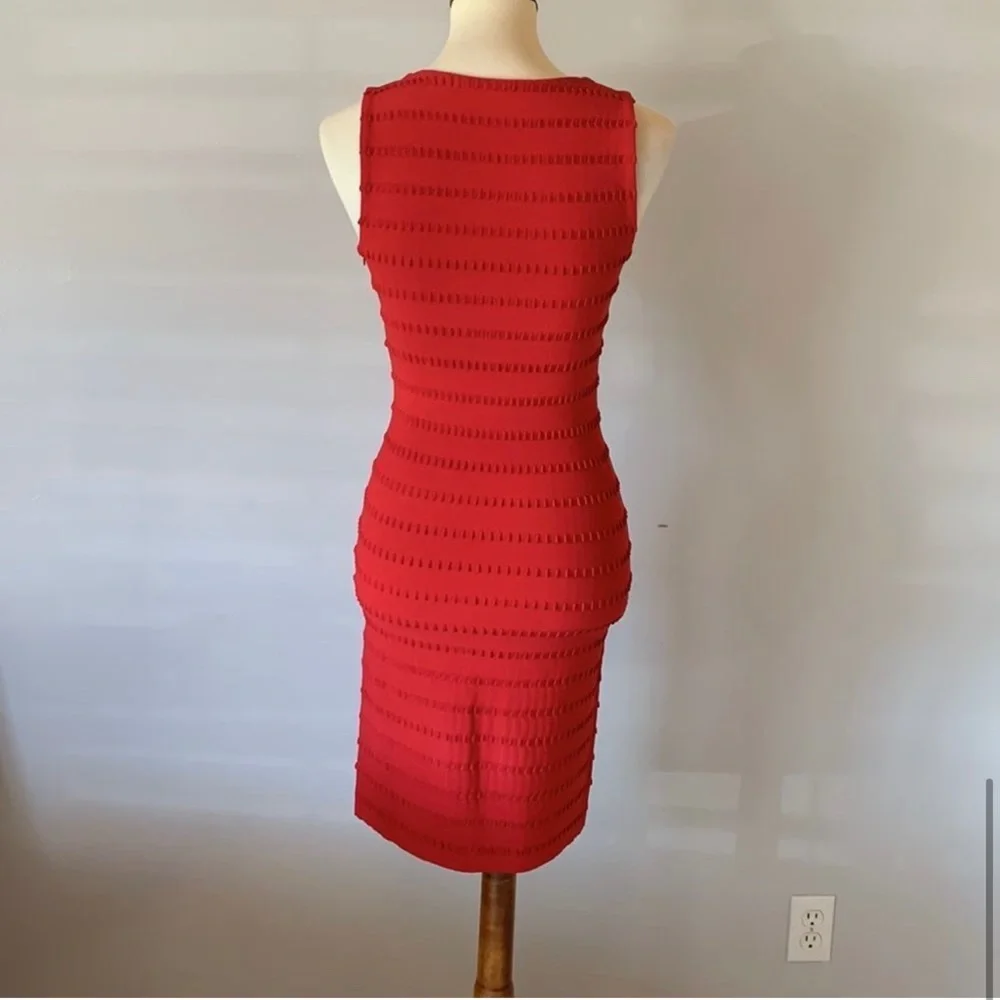 [ALAIA] Red Square Neck Knit Dress - Size 38/4 - Picture 6 of 6